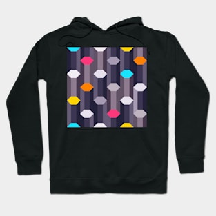 Crystal Hexagon Columns steel blue with colorful caps Hoodie